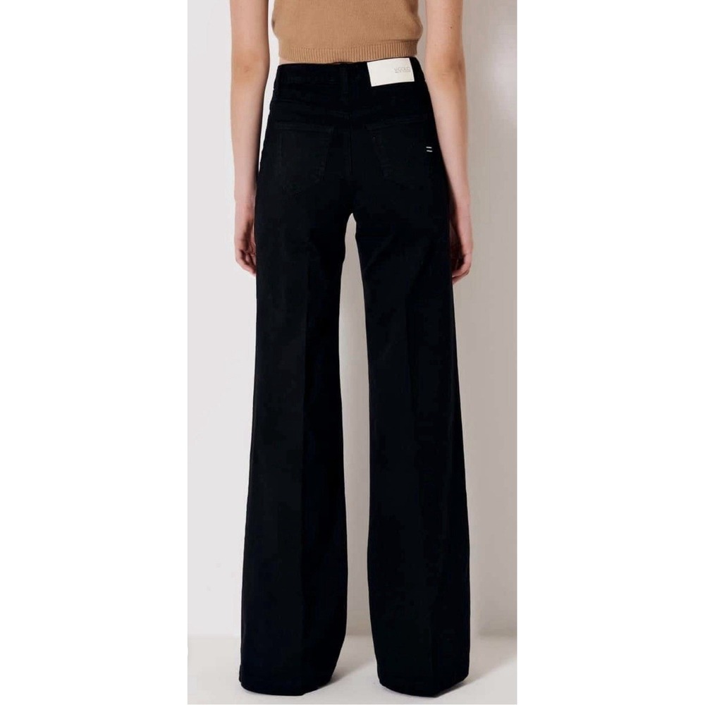 VICOLO WIDE LEG JEANS Black‎ Denim Women's Size XS Y2K Preppy Flare Leg Pockets